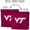 YouTheFan Officially-Licensed NCAA Set of 8 Cornhole Bags – All Weather Dual Sided Slide & Stop – Regulation Size with Carry case(Virginia Tech Hokies)