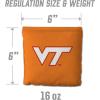 YouTheFan Officially-Licensed NCAA Set of 8 Cornhole Bags – All Weather Dual Sided Slide & Stop – Regulation Size with Carry case(Virginia Tech Hokies)