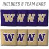 YouTheFan Officially-Licensed NCAA Set of 8 Cornhole Bags – All Weather Dual Sided Slide & Stop – Regulation Size with Carry case(Washington Huskies)
