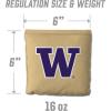 YouTheFan Officially-Licensed NCAA Set of 8 Cornhole Bags – All Weather Dual Sided Slide & Stop – Regulation Size with Carry case(Washington Huskies)