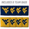 YouTheFan Officially-Licensed NCAA Set of 8 Cornhole Bags – All Weather Dual Sided Slide & Stop – Regulation Size with Carry case(West Virginia Mountaineers)