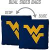 YouTheFan Officially-Licensed NCAA Set of 8 Cornhole Bags – All Weather Dual Sided Slide & Stop – Regulation Size with Carry case(West Virginia Mountaineers)