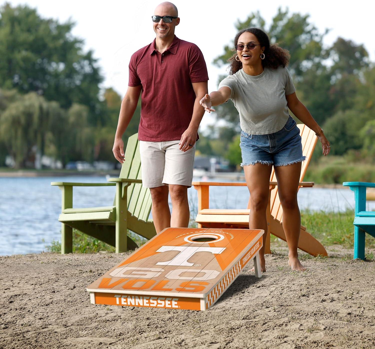 imageYouTheFan NCAA 2 x 4 Slogan Series Professional Wood Cornhole Game with Logo BagsTennessee Volunteers