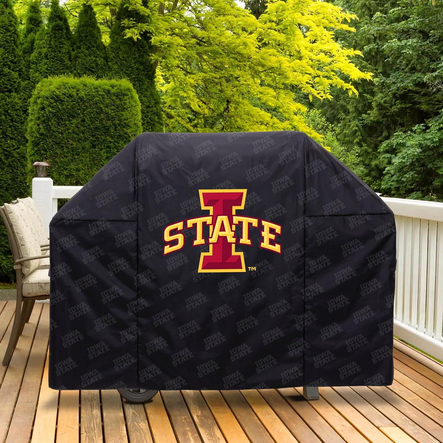 imageYouTheFan NCAA Heavy Duty Waterproof Grill Cover UV Resistant Durable Polyester BBQ Cover Weatherproof Protection for Outdoor Gas or Charcoal Grills for Grills up to 5 WideIowa State Cyclones