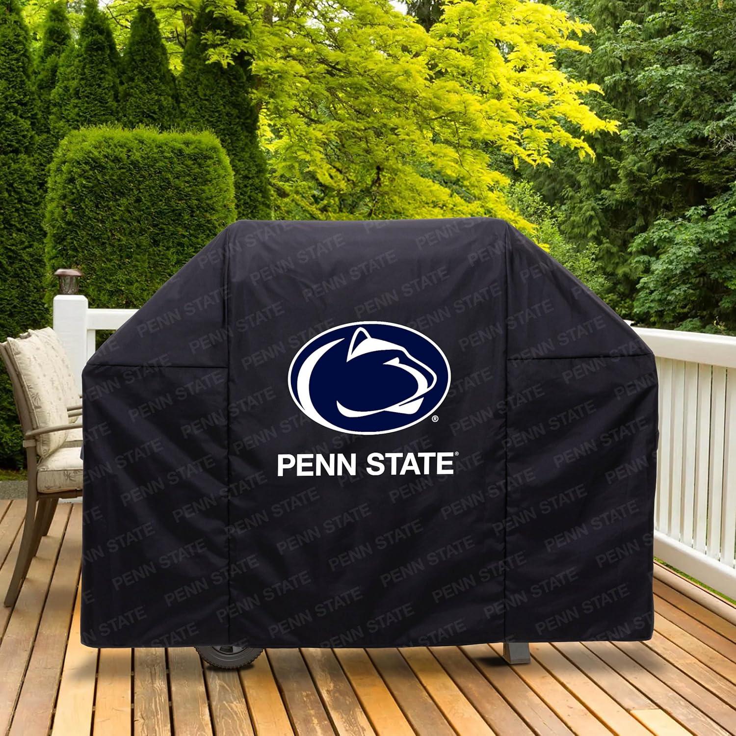 imageYouTheFan NCAA Heavy Duty Waterproof Grill Cover UV Resistant Durable Polyester BBQ Cover Weatherproof Protection for Outdoor Gas or Charcoal Grills for Grills up to 5 WidePenn State Nittany Lions