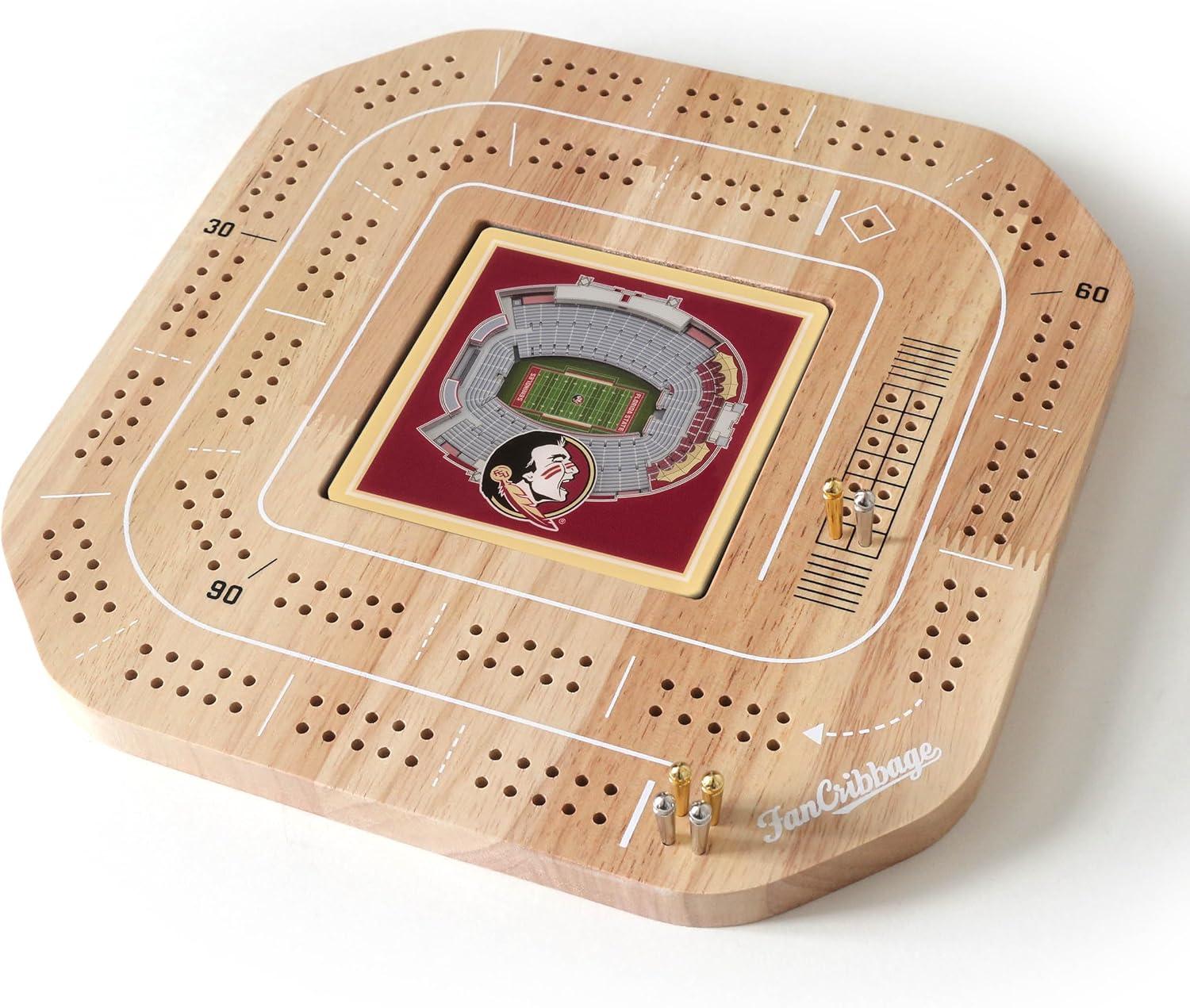 imageYouTheFan NCAA Licensed Fan Cribbage Wood Board GameFlorida State Seminoles