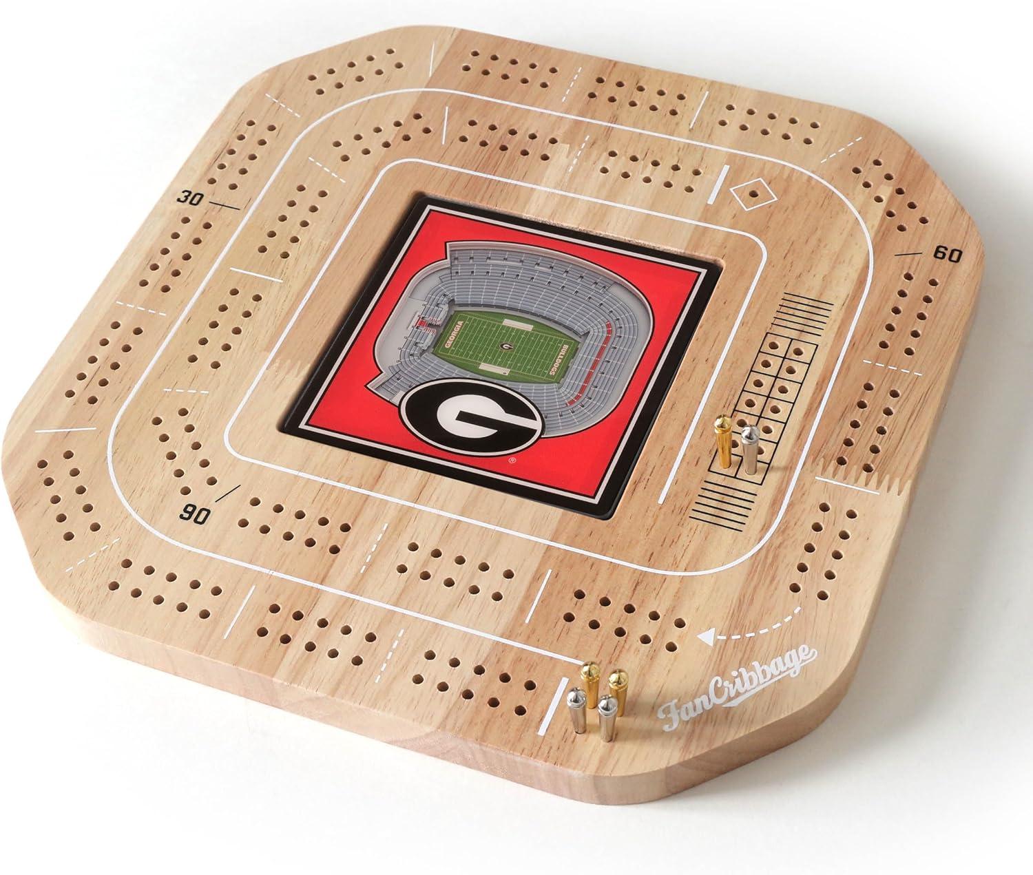 imageYouTheFan NCAA Licensed Fan Cribbage Wood Board GameGeorgia Bulldogs