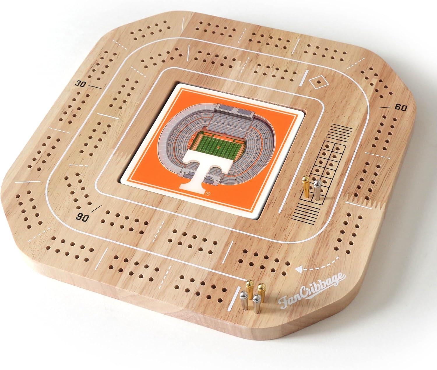imageYouTheFan NCAA Licensed Fan Cribbage Wood Board GameTennessee Volunteers