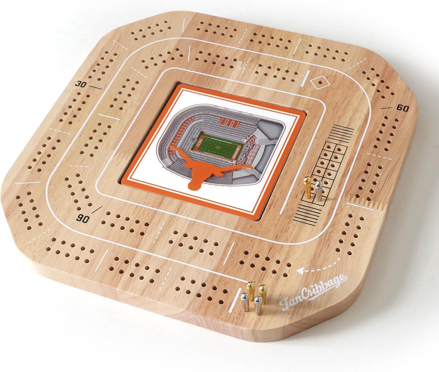 imageYouTheFan NCAA Licensed Fan Cribbage Wood Board GameTexas Longhorns