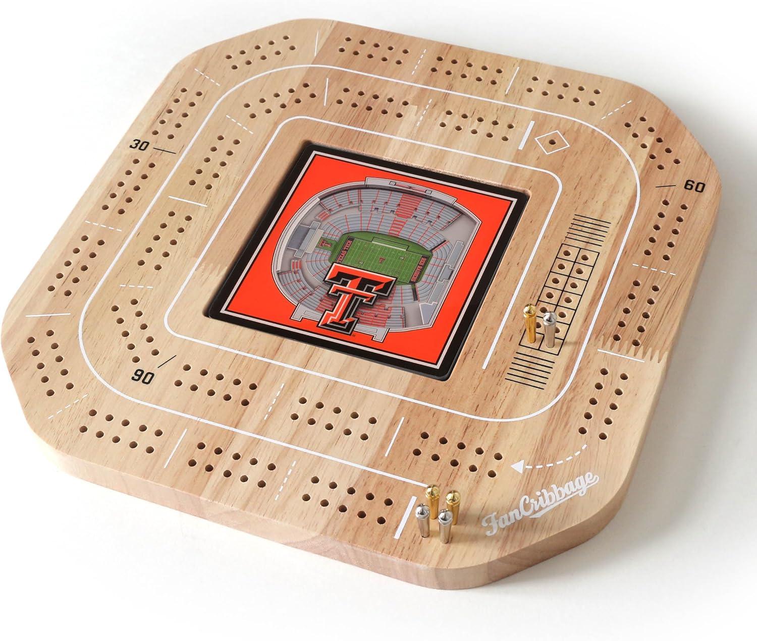 imageYouTheFan NCAA Licensed Fan Cribbage Wood Board GameTexas Tech Red Raiders