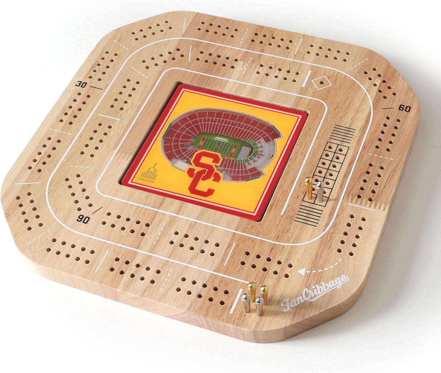 imageYouTheFan NCAA Licensed Fan Cribbage Wood Board GameUSC Trojans