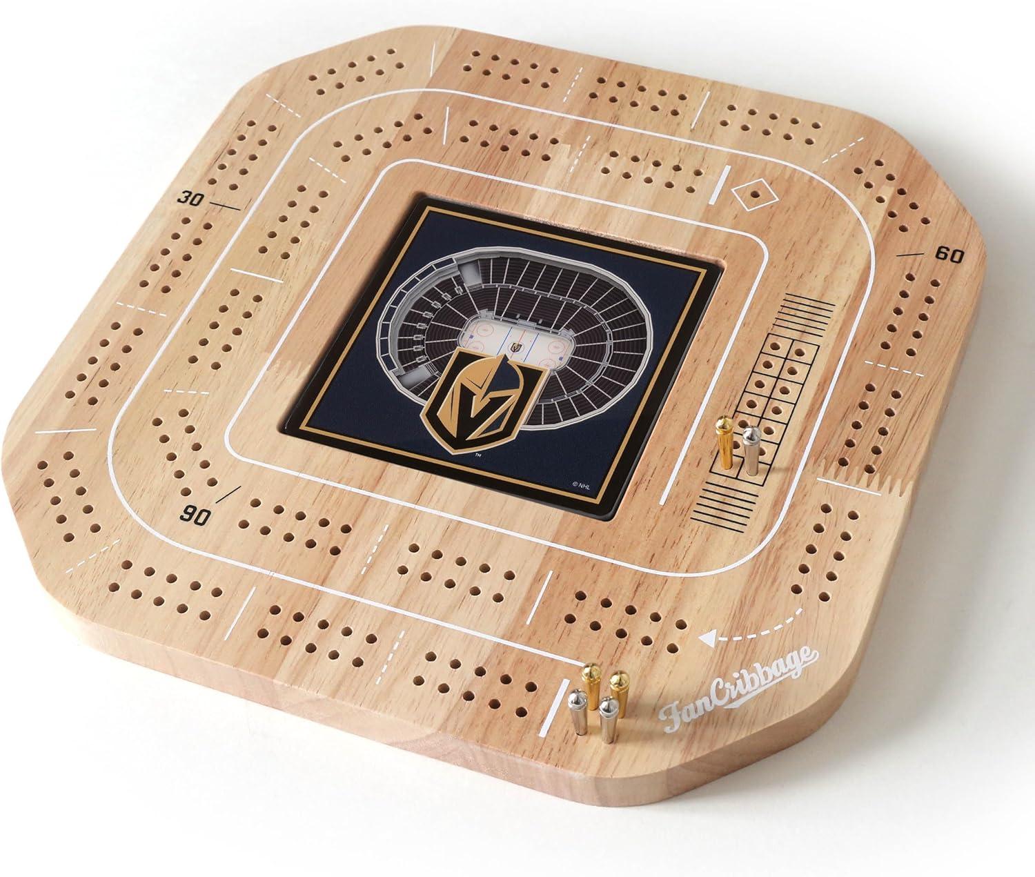 imageYouTheFan NCAA Licensed Fan Cribbage Wood Board GameVegas Golden Knights