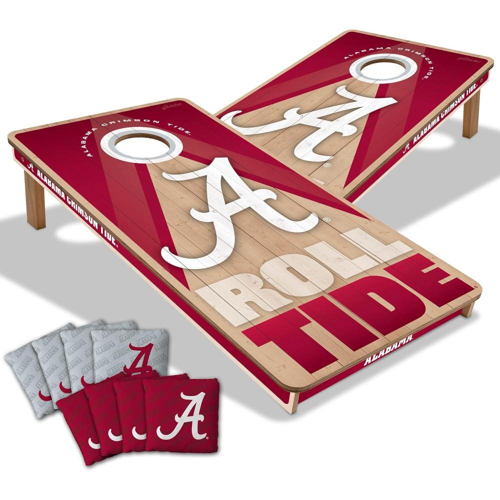 imageYouTheFan NCAA 2 x 4 Slogan Series Professional Wood Cornhole Game with Logo BagsAlabama Crimson Tide