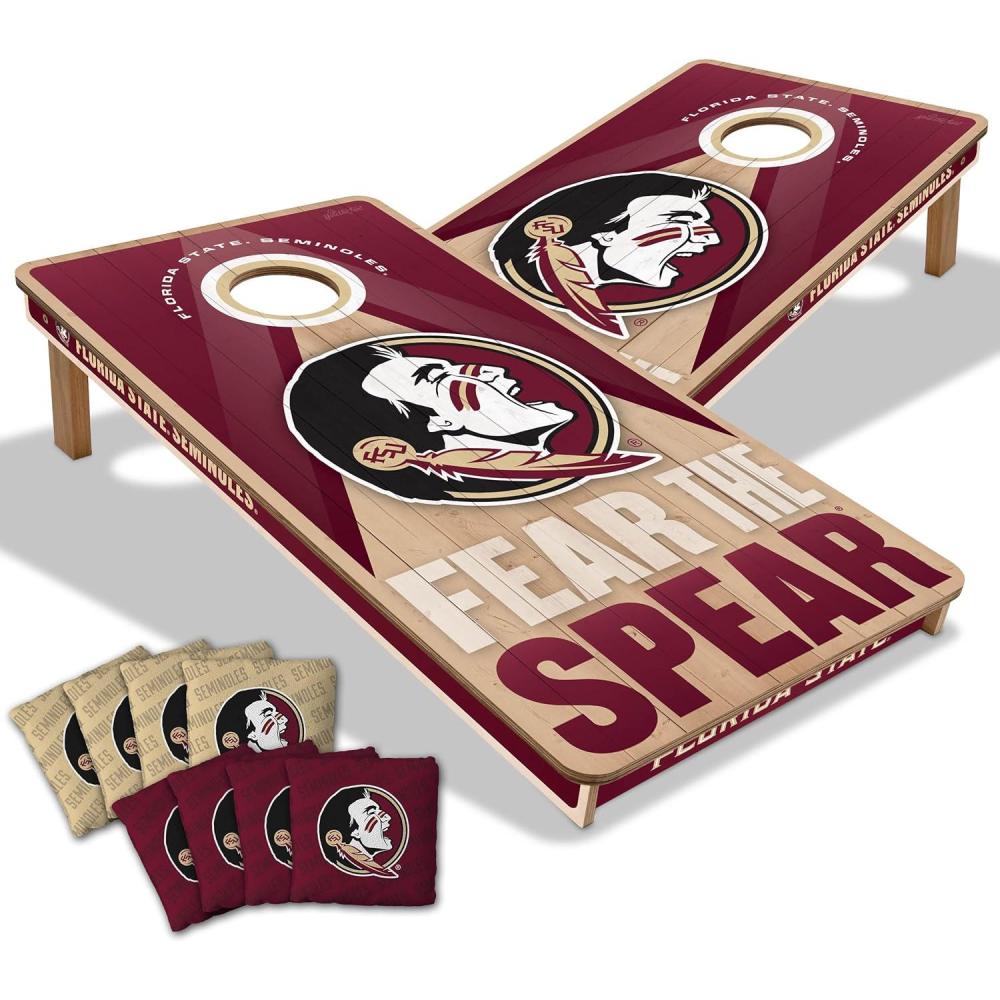 imageYouTheFan NCAA 2 x 4 Slogan Series Professional Wood Cornhole Game with Logo BagsFlorida State Seminoles