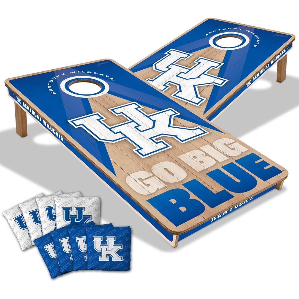imageYouTheFan NCAA 2 x 4 Slogan Series Professional Wood Cornhole Game with Logo BagsKentucky Wildcats
