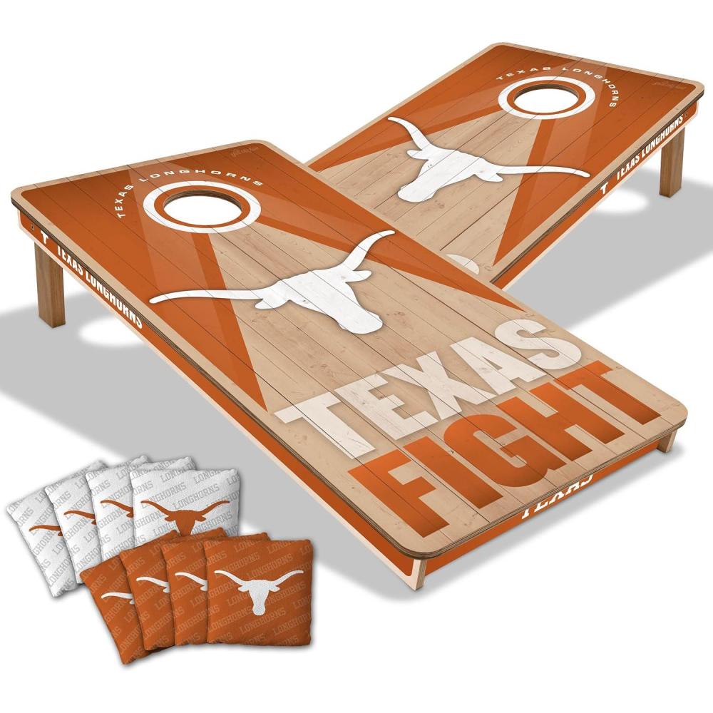 imageYouTheFan NCAA 2 x 4 Slogan Series Professional Wood Cornhole Game with Logo BagsTexas Longhorns