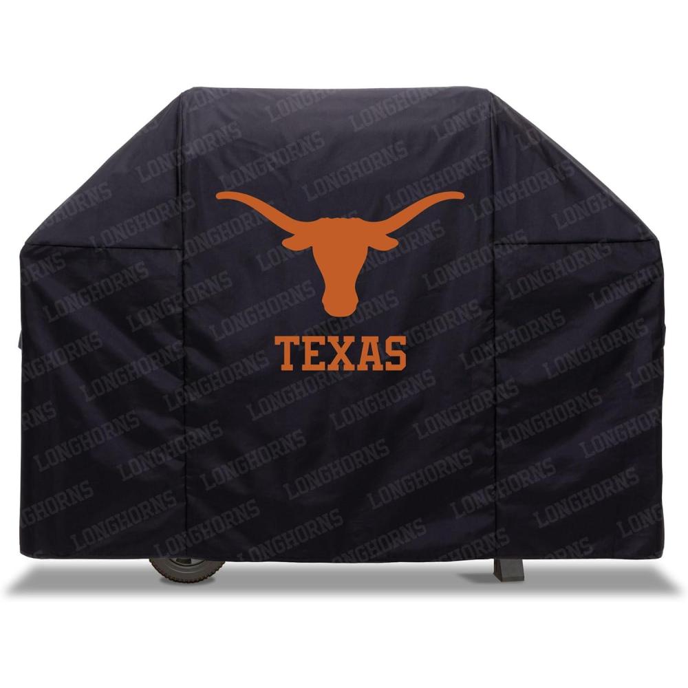 imageYouTheFan NCAA Heavy Duty Waterproof Grill Cover UV Resistant Durable Polyester BBQ Cover Weatherproof Protection for Outdoor Gas or Charcoal Grills for Grills up to 5 WideTexas Longhorns