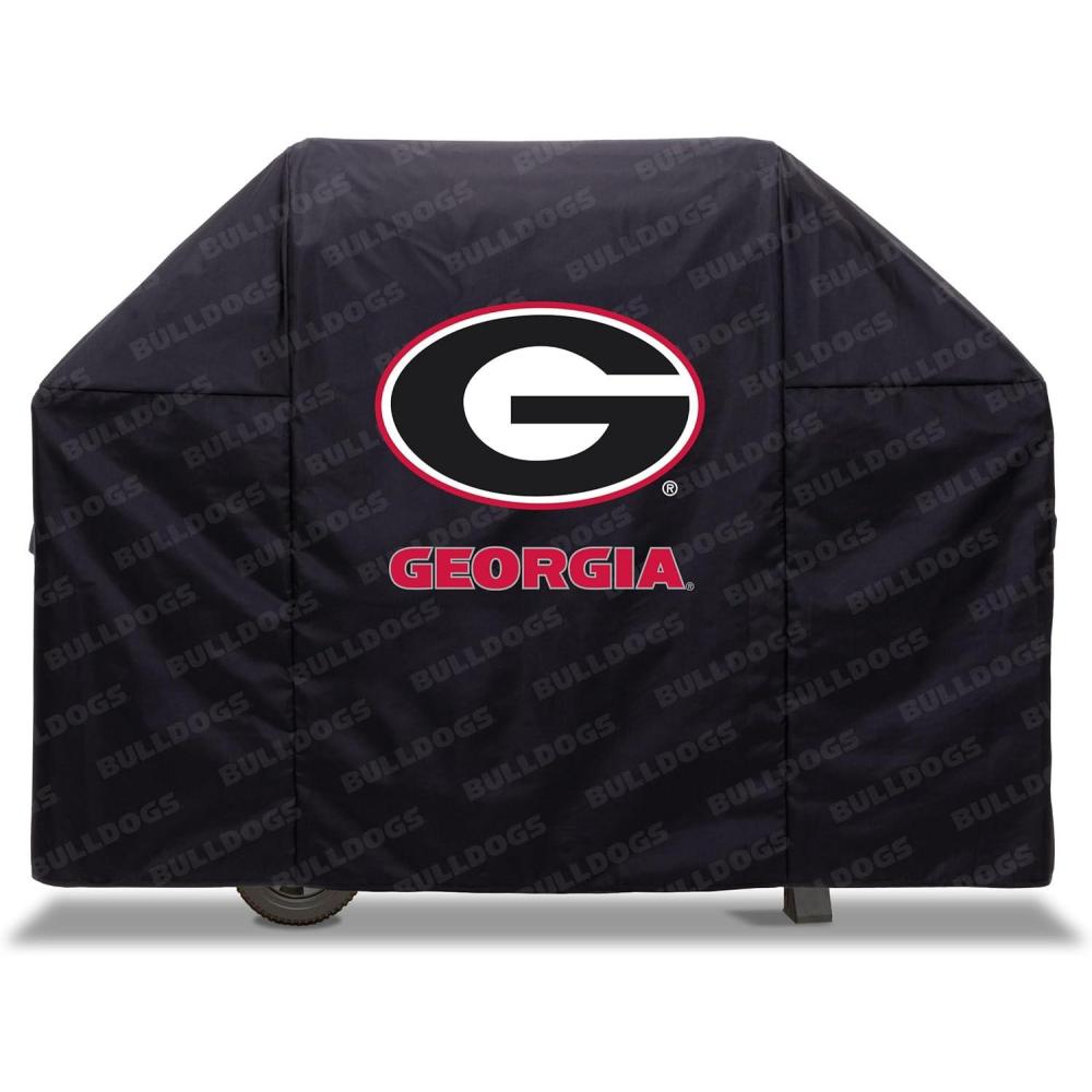 imageYouTheFan NCAA Heavy Duty Waterproof Grill Cover  UV Resistant Durable Polyester BBQ Cover Weatherproof Protection for Outdoor Gas or Charcoal Grills for Grills up to 5 WideGeorgia Bulldogs