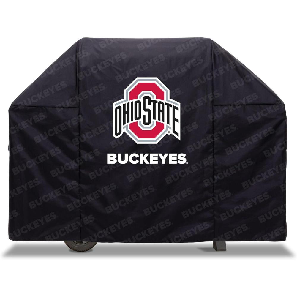 imageYouTheFan NCAA Heavy Duty Waterproof Grill Cover  UV Resistant Durable Polyester BBQ Cover Weatherproof Protection for Outdoor Gas or Charcoal Grills for Grills up to 5 WideOhio State Buckeyes