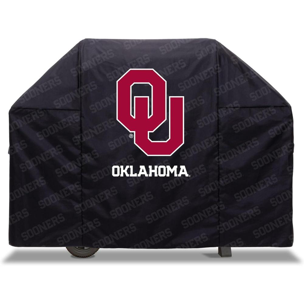 imageYouTheFan NCAA Heavy Duty Waterproof Grill Cover UV Resistant Durable Polyester BBQ Cover Weatherproof Protection for Outdoor Gas or Charcoal Grills for Grills up to 5 WideOklahoma Sooners