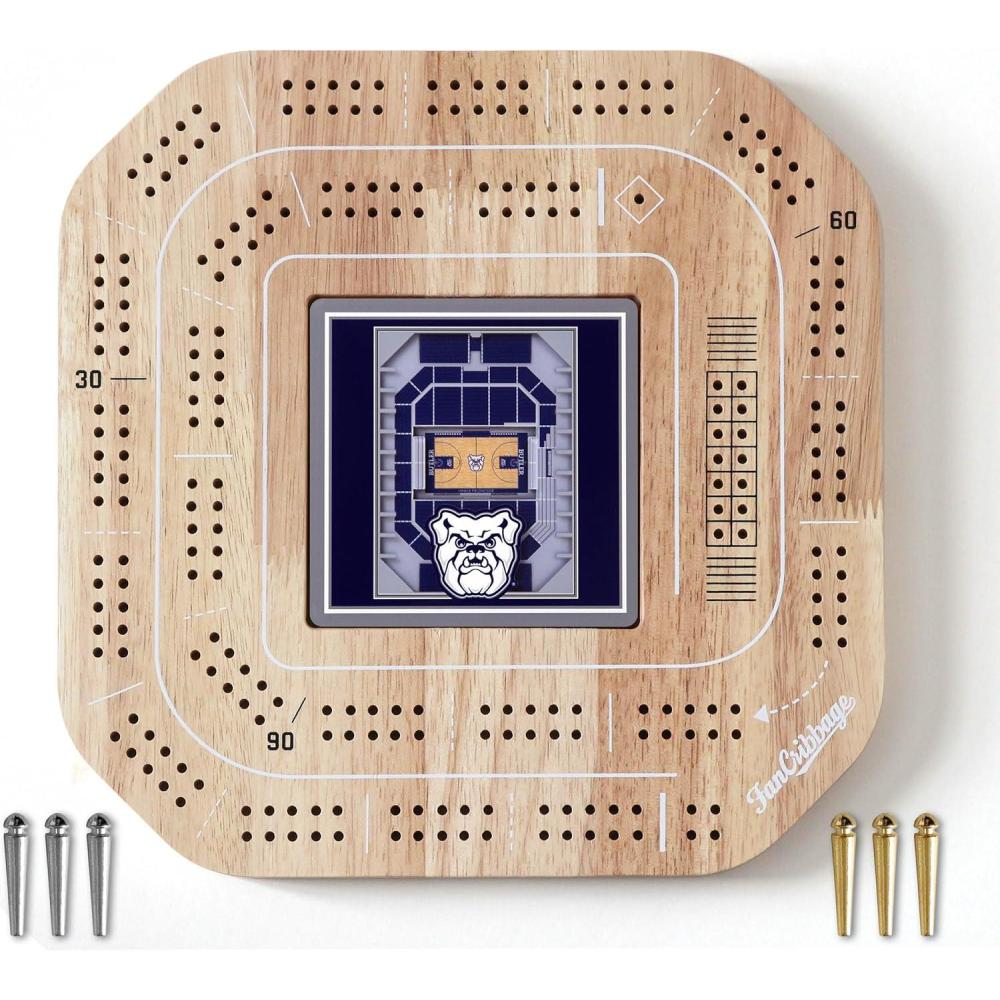 imageYouTheFan NCAA Licensed Fan Cribbage Wood Board GameButler Bulldogs