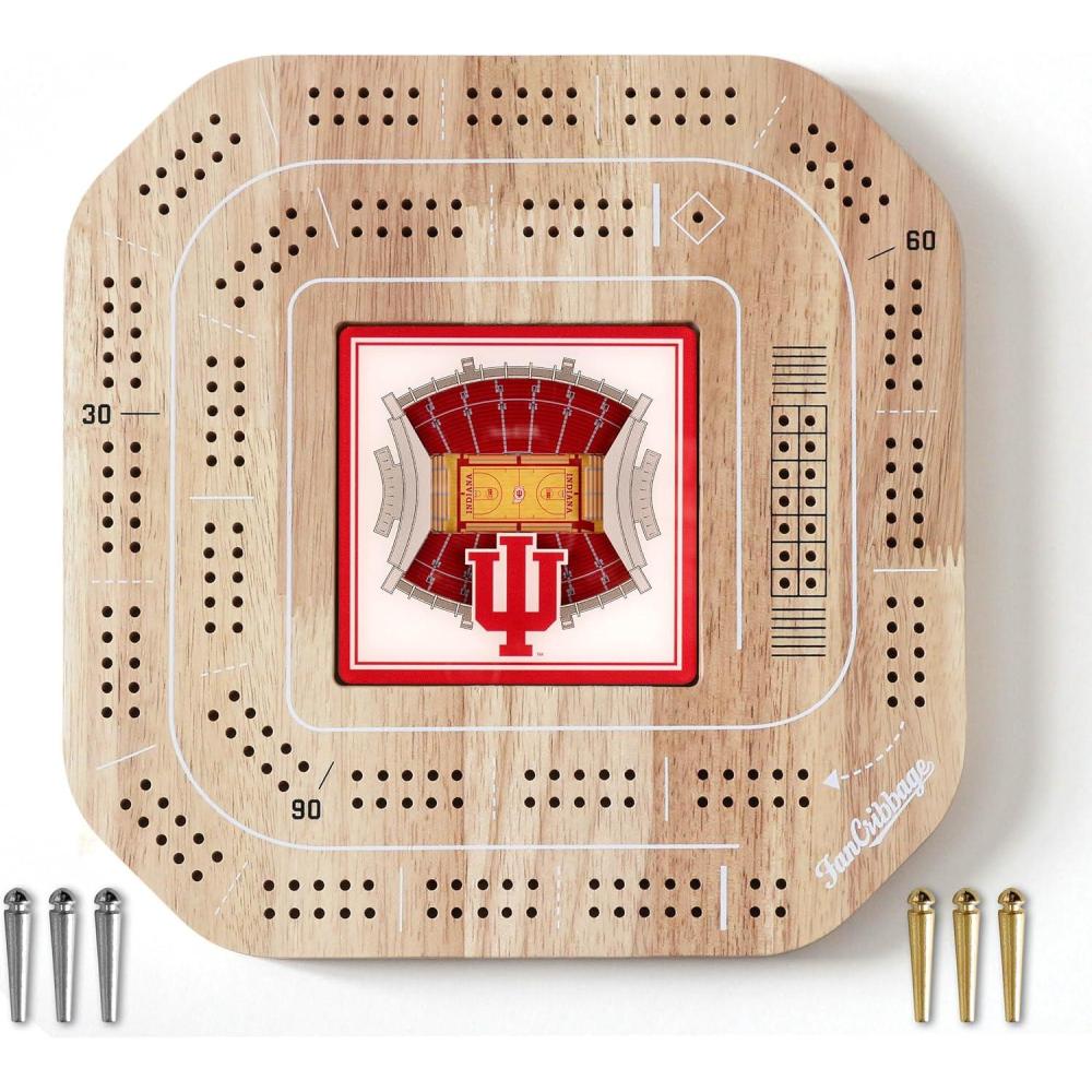 imageYouTheFan NCAA Licensed Fan Cribbage Wood Board GameIndiana Hoosiers