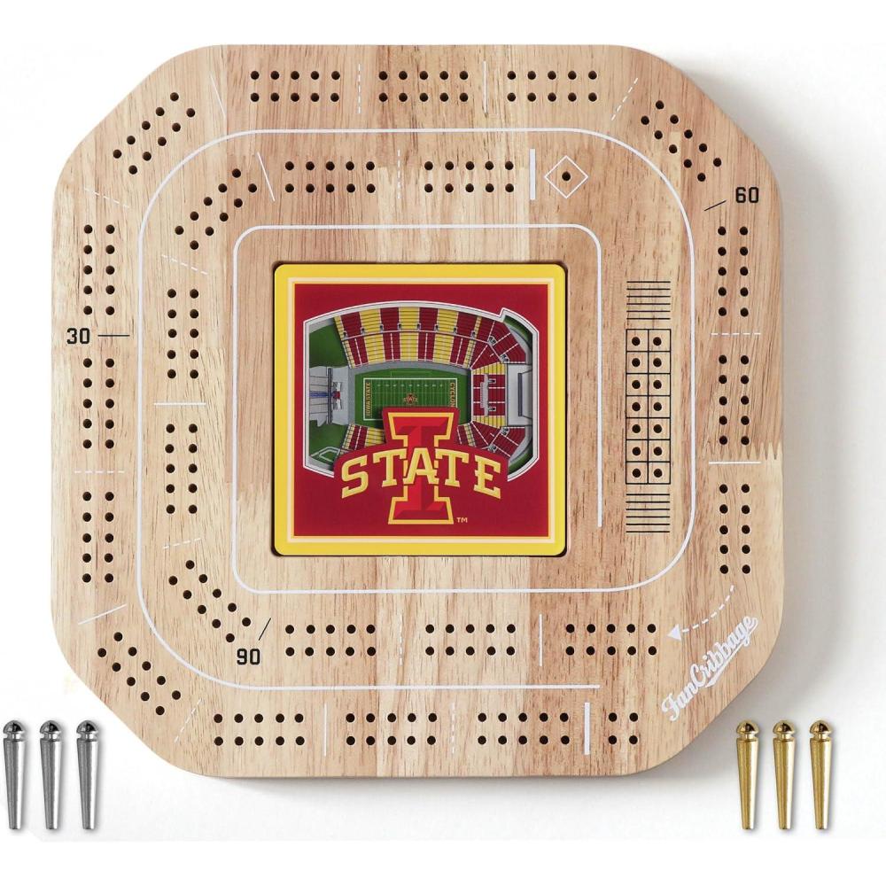 imageYouTheFan NCAA Licensed Fan Cribbage Wood Board GameIowa State Cyclones