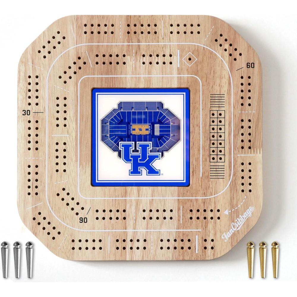imageYouTheFan NCAA Licensed Fan Cribbage Wood Board GameKentucky Wildcats