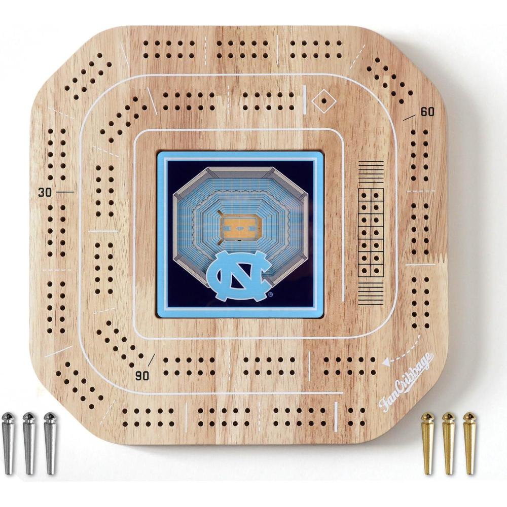 imageYouTheFan NCAA Licensed Fan Cribbage Wood Board GameNorth Carolina Tar Heels