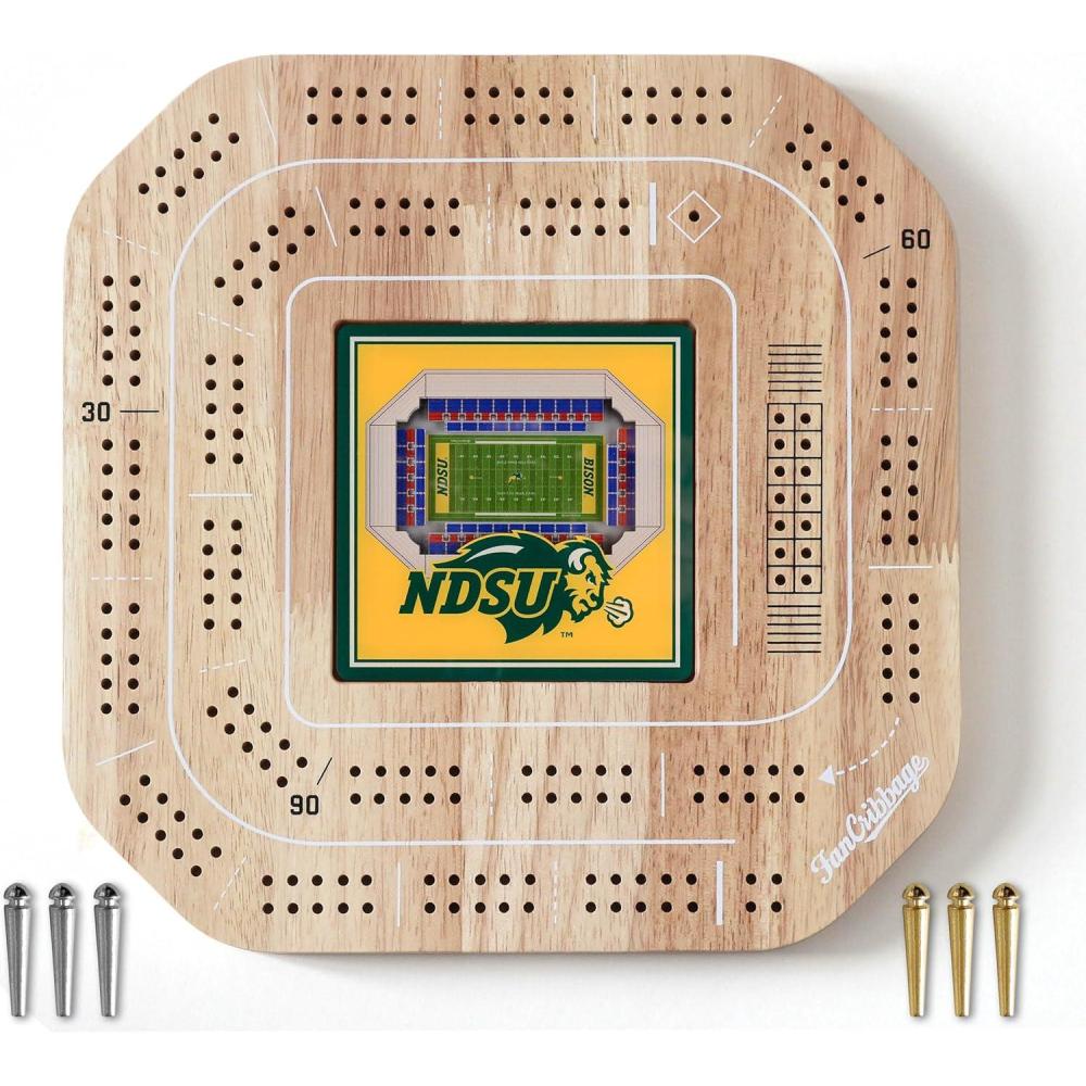 imageYouTheFan NCAA Licensed Fan Cribbage Wood Board GameNorth Dakota State Bison