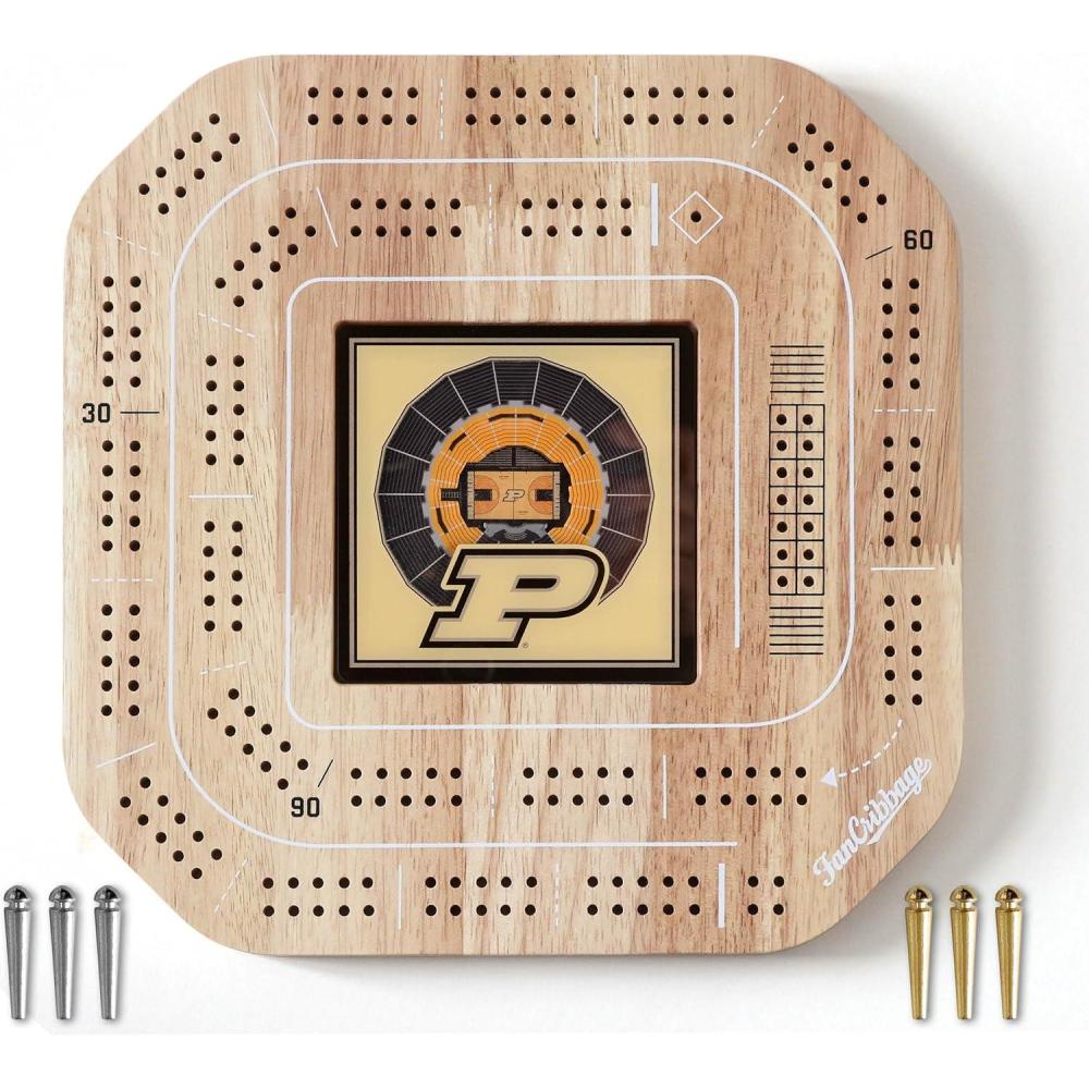 imageYouTheFan NCAA Licensed Fan Cribbage Wood Board GamePurdue Boilermakers BB
