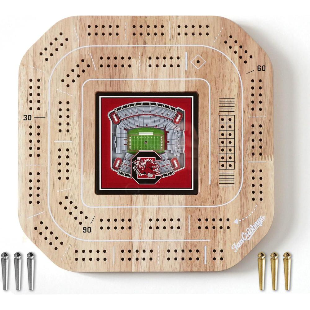 imageYouTheFan NCAA Licensed Fan Cribbage Wood Board GameSouth Carolina Gamecocks