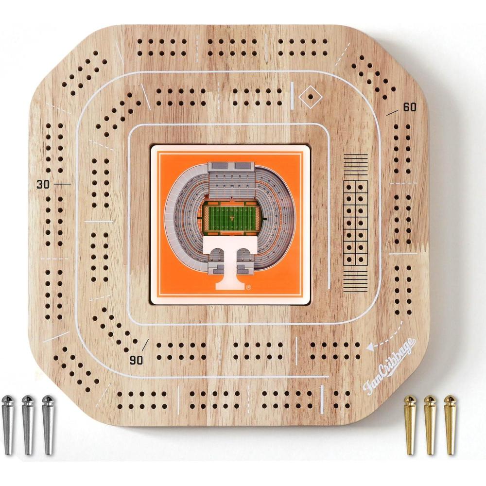imageYouTheFan NCAA Licensed Fan Cribbage Wood Board GameTennessee Volunteers