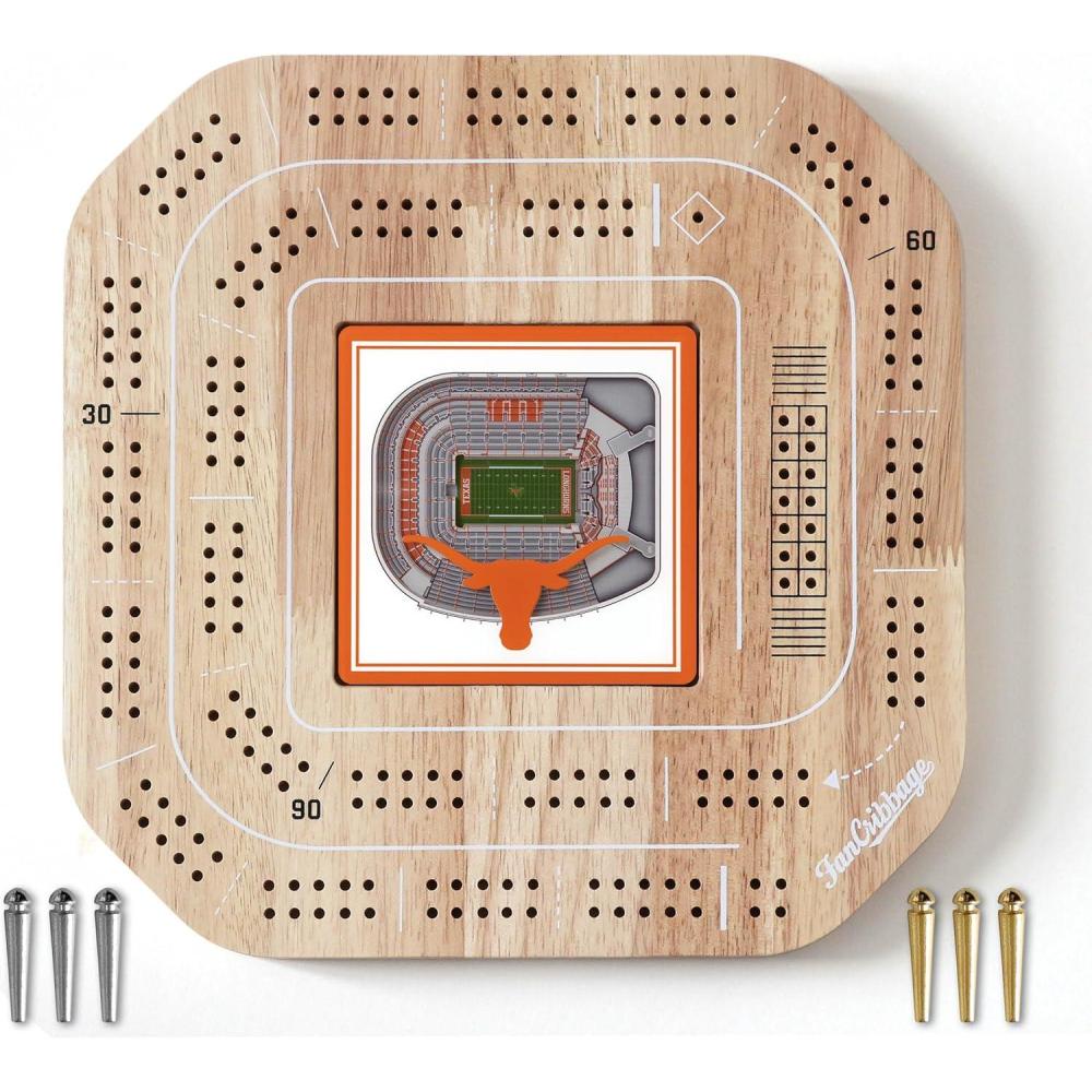 imageYouTheFan NCAA Licensed Fan Cribbage Wood Board GameTexas Longhorns