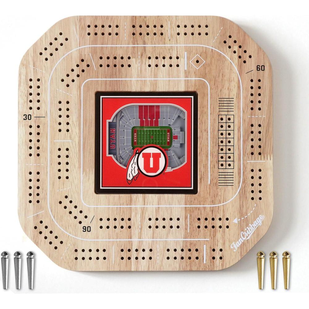 imageYouTheFan NCAA Licensed Fan Cribbage Wood Board GameUtah Utes