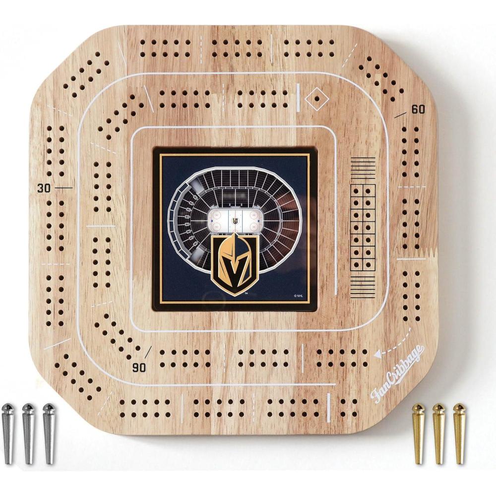 imageYouTheFan NCAA Licensed Fan Cribbage Wood Board GameVegas Golden Knights