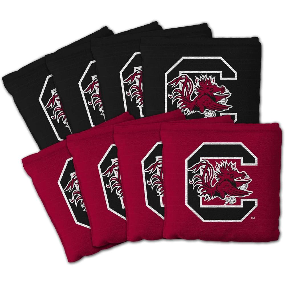 imageYouTheFan OfficiallyLicensed NCAA Set of 8 Cornhole Bags  All Weather Dual Sided Slide ampamp Stop  Regulation Size with Carry caseSouth Carolina Gamecocks