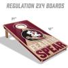 YouTheFan NCAA 2′ x 4′ Slogan Series Professional Wood Cornhole Game with Logo Bags(Florida State Seminoles)
