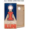 YouTheFan NCAA 2′ x 4′ Slogan Series Professional Wood Cornhole Game with Logo Bags(Illinois Fighting Illini)