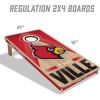 YouTheFan NCAA 2′ x 4′ Slogan Series Professional Wood Cornhole Game with Logo Bags(Louisville Cardinals)