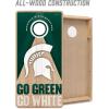 YouTheFan NCAA 2′ x 4′ Slogan Series Professional Wood Cornhole Game with Logo Bags(Michigan State Spartans)