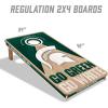 YouTheFan NCAA 2′ x 4′ Slogan Series Professional Wood Cornhole Game with Logo Bags(Michigan State Spartans)