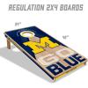 YouTheFan NCAA 2′ x 4′ Slogan Series Professional Wood Cornhole Game with Logo Bags(Michigan Wolverines)