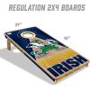 YouTheFan NCAA 2′ x 4′ Slogan Series Professional Wood Cornhole Game with Logo Bags(Notre Dame Fighting Irish)