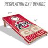 YouTheFan NCAA 2′ x 4′ Slogan Series Professional Wood Cornhole Game with Logo Bags(Ohio State Buckeyes)