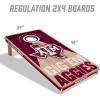YouTheFan NCAA 2′ x 4′ Slogan Series Professional Wood Cornhole Game with Logo Bags(Texas A&M Aggies)