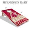 YouTheFan NCAA 2′ x 4′ Slogan Series Professional Wood Cornhole Game with Logo Bags(Washington State Cougars)