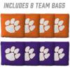 YouTheFan Officially-Licensed NCAA Set of 8 Cornhole Bags – All Weather Dual Sided Slide & Stop – Regulation Size with Carry case(Clemson Tigers)