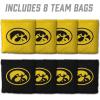 YouTheFan Officially-Licensed NCAA Set of 8 Cornhole Bags – All Weather Dual Sided Slide & Stop – Regulation Size with Carry case(Iowa Hawkeyes)
