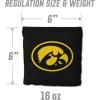 YouTheFan Officially-Licensed NCAA Set of 8 Cornhole Bags – All Weather Dual Sided Slide & Stop – Regulation Size with Carry case(Iowa Hawkeyes)